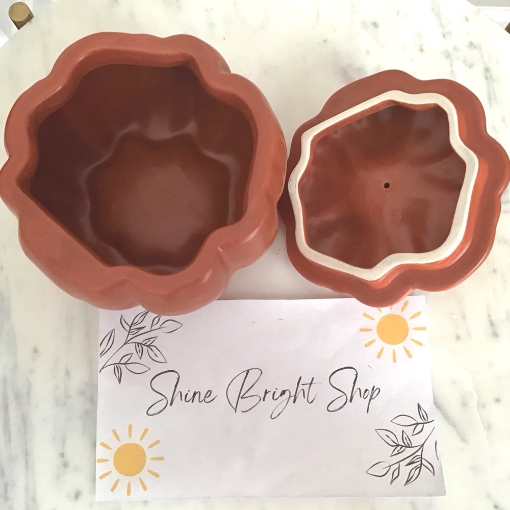 Pottery Barn Glazed Stoneware Pumpkin Bowl Soup Dish New With Tag - Picture 11 of 12